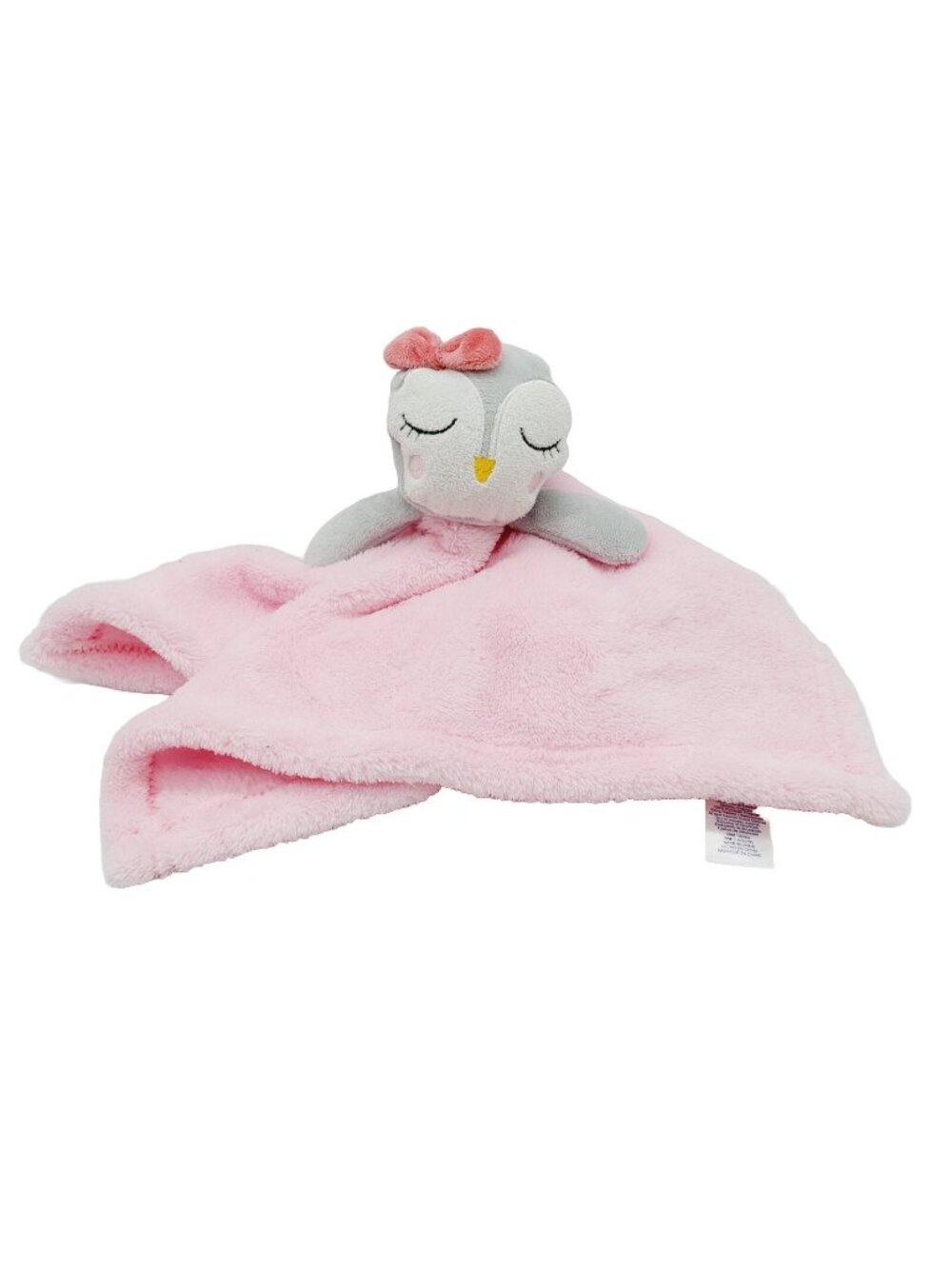 Baby Gear Grey Owl Bird Pink Lovey Plush Baby Stuffed Animal Square 15"